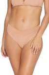 L*space Court Bitsy Ribbed Bikini Bottoms In Putty