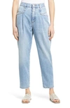 CLOSED PEARL HIGH WAIST PLEATED NONSTRETCH STRAIGHT LEG JEANS,C91050-15E-6Y