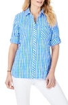 FOXCROFT CRINKLE GINGHAM BUTTON-UP SHIRT,194018