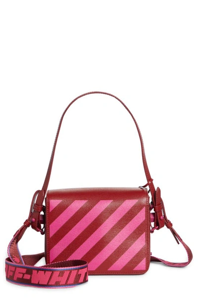 Off-white Diagonal Stripe Shoulder Bag In Red Fuchsia