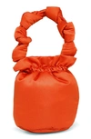 GANNI SATIN KNOTS BUCKET BAG,A3351