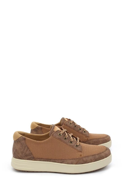 Traq By Alegria Copacetiq Lace-up Trainer In Tan Fabric