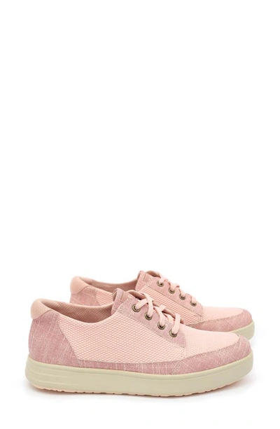 Traq By Alegria Copacetiq Lace-up Trainer In Dusty Rose Fabric