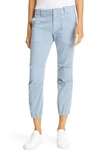 Nili Lotan Stretch Cotton Twill Crop Military Pants In Slate Blue