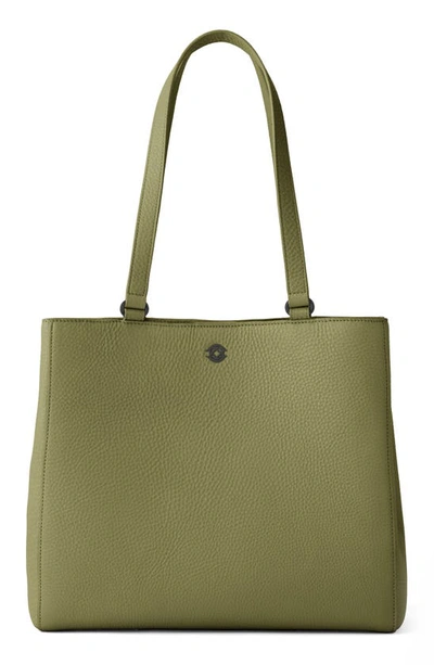 Dagne Dover Large Allyn Leather Tote In Pickle
