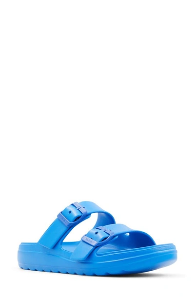 Aldo Eteiven Slide Sandal In Blue Faux Leather