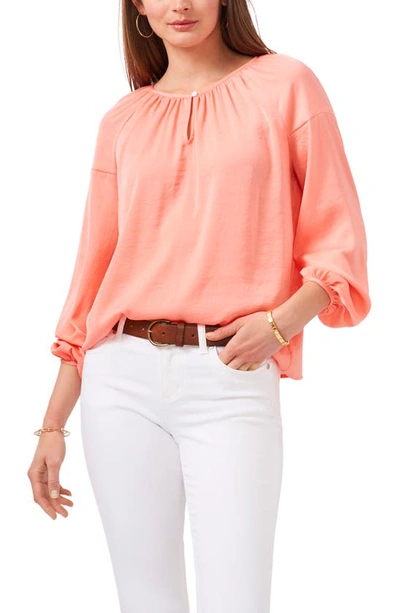 Vince Camuto Hammered Satin Blouse In Cool Melon