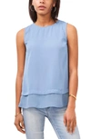 Vince Camuto Layered Sleeveless Blouse In Canyon Blue
