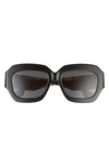 Burberry 54mm Square Sunglasses In Black/ Grey