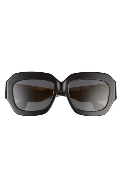 Burberry 54mm Square Sunglasses In Black/ Grey