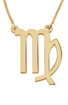 Melanie Marie Zodiac Pendant Necklace In Gold Plated - Virgo