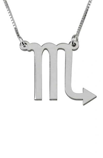 Melanie Marie Zodiac Pendant Necklace In Sterling Silver - Scorpio