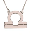 Melanie Marie Zodiac Pendant Necklace In Rose Gold Plated - Libra