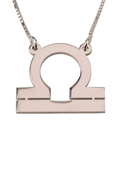 Melanie Marie Zodiac Pendant Necklace In Rose Gold Plated - Libra