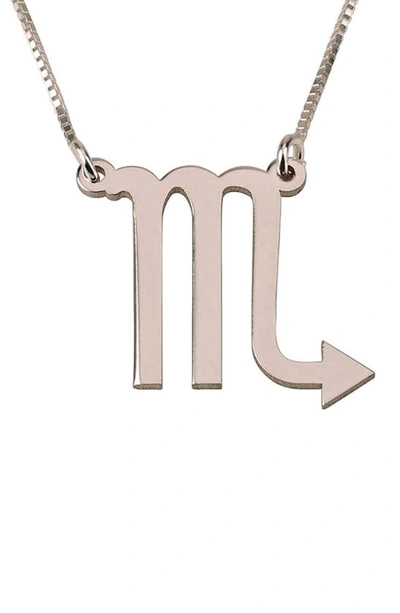 Melanie Marie Zodiac Pendant Necklace In Rose Gold Plated - Scorpio