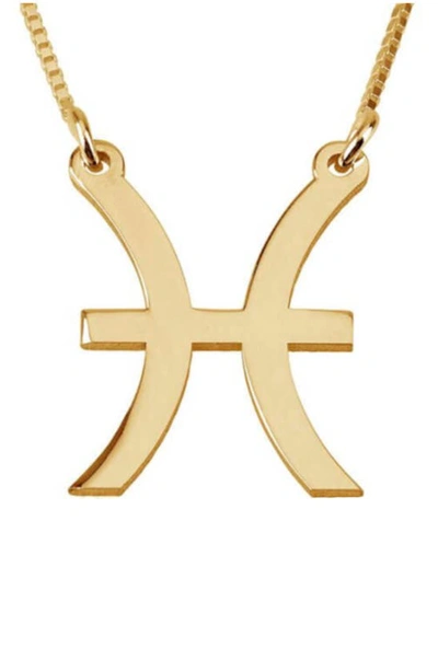Melanie Marie Zodiac Pendant Necklace In Gold Plated - Pisces