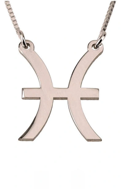 Melanie Marie Zodiac Pendant Necklace In Rose Gold Plated - Pisces