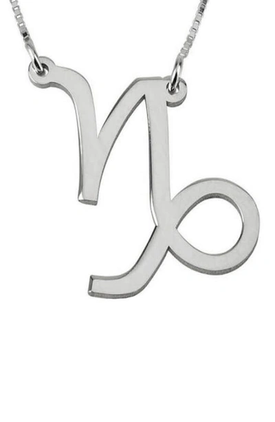 Melanie Marie Zodiac Pendant Necklace In Sterling Silver - Capricorn