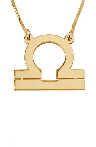 Melanie Marie Zodiac Pendant Necklace In Gold Plated - Libra