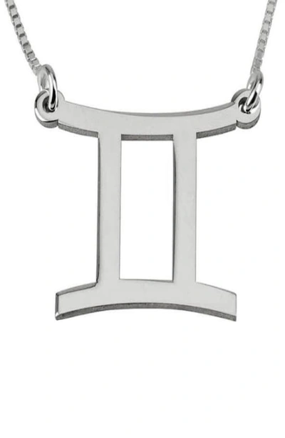 Melanie Marie Zodiac Pendant Necklace In Sterling Silver - Gemini