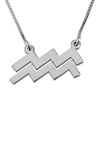 Melanie Marie Zodiac Pendant Necklace In Sterling Silver - Aquarius