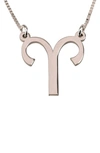 Melanie Marie Zodiac Pendant Necklace In Rose Gold Plated - Aries