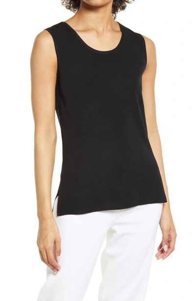 Ming Wang Scoop Neck Jumpertank In Black