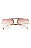 VERSACE 60MM GRADIENT PILOT SUNGLASSES,VE223160-Y