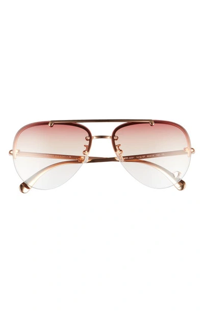 Versace 60mm Gradient Pilot Sunglasses In Rose Gold/ Orange Brown Grad