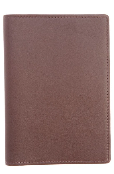Royce Rfid Leather Passport Case In Brown