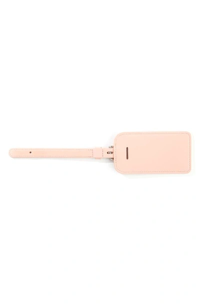 Royce Leather Luggage Tag In Light Pink
