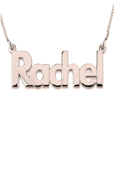 Melanie Marie Bold Nameplate Pendant Necklace In Rose Gold Plated
