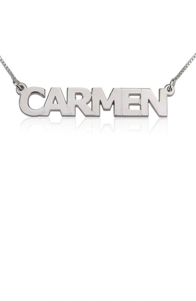 Melanie Marie Personalized Nameplate Pendant Necklace In Sterling Silver