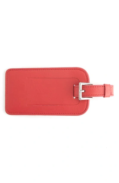 Royce Leather Luggage Tag In Red