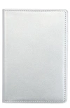 Royce Rfid Leather Passport Case In Silver
