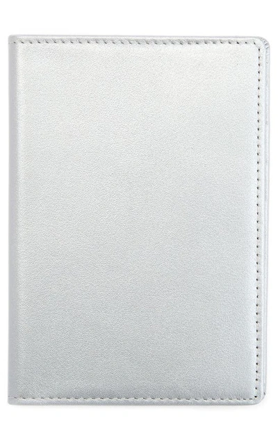 Royce Rfid Leather Passport Case In Silver