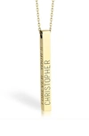 Melanie Marie Personalized Bar Pendant Necklace In Gold Plated
