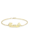 Melanie Marie Personalized Nameplate Bracelet In Gold Plated