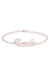 Melanie Marie Personalized Nameplate Bracelet In Rose Gold Plated