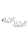 Melanie Marie Personalized Name Stud Earrings In Sterling Silver