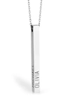 Melanie Marie Personalized Bar Pendant Necklace In Sterling Silver