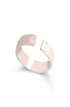 Melanie Marie Personalized Open Band Ring In Rose Gold Plated