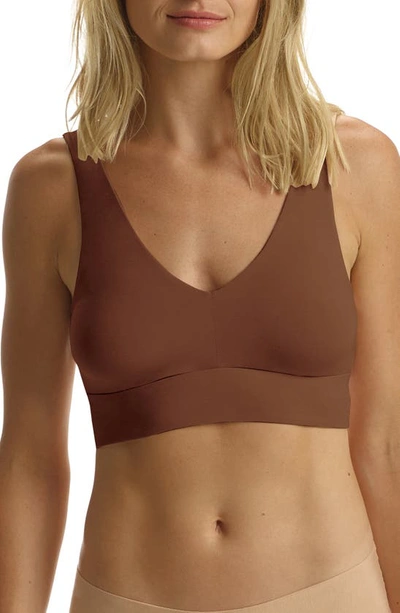 Commando Butter Soft-support Back-closure Bralette In Cinnamon