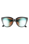 Smith Era 55mm Chromapop™ Polarized Cat Eye Sunglasses In Black/ Chromapop Opal