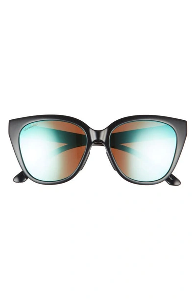 Smith Era 55mm Chromapop™ Polarized Cat Eye Sunglasses In Black/ Chromapop Opal