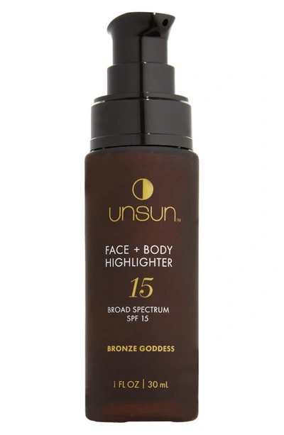 Unsun Face + Body Highlighter Broad Spectrum Spf 15 Sunscreen In Bronze Goddess
