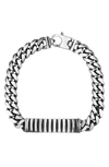 KARAT RUSH STERLING SILVER GUNMETAL-TONE ITALIAN MATTE ID CURB BRACELET,789325465137