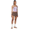 IM SORRY BY PETRA COLLINS SSENSE EXCLUSIVE BROWN RUFFLED DANCER MINISKIRT