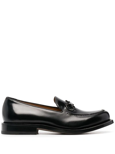 Ferragamo Salvatore  Men's Black Leather Loafers