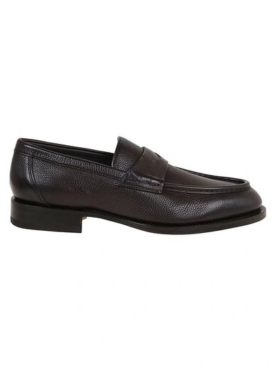 Santoni Men's  Brown Leather Loafers